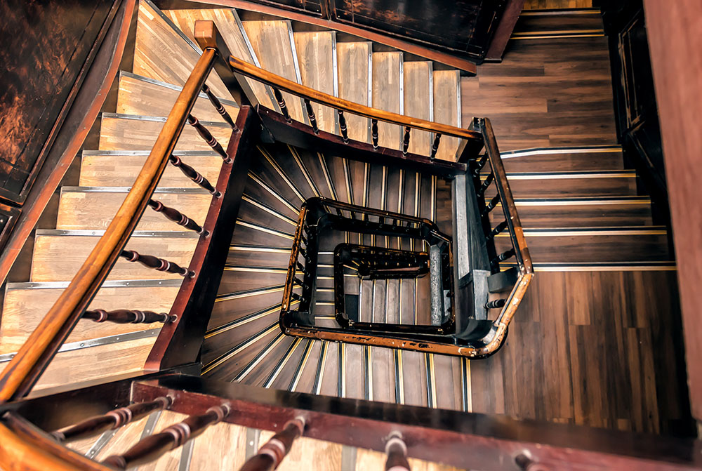 retro spiral staircase